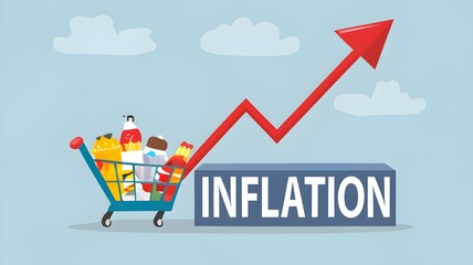 Inflation, Prices Going Up - obrazy, fototapety, plakaty