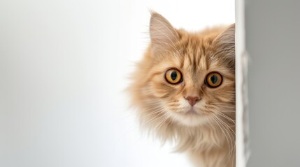 Persian cat peeking