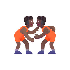 People Wrestling : Medium-Dark Skin Tone