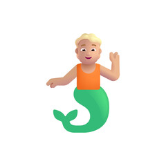 Person Mermaid: Medium-Light Skin Tone