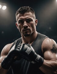 Motivation Rise to Victory: Dynamic Poster Featuring a Winning Fighter with Fist Raised High, Cinematic Lighting, Volumetric Smoke, and Unmatched Motivational Power