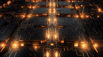 Futuristic circuitry forming a pattern