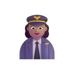 Woman Pilot: Medium Skin Tone