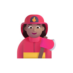 Woman Firefighter: Medium Skin Tone