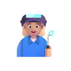 Woman Factory Worker: Medium-Light Skin Tone