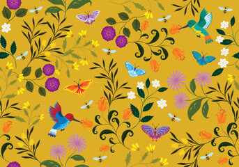 Seamless vector floral background © Darko