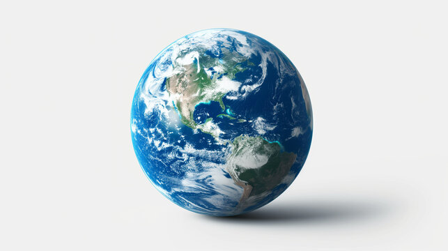 Earth globe on white background. 3D illustration. Elements of this image furnished by NASA