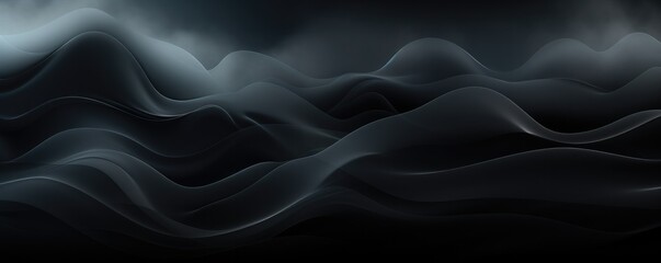 Obraz premium Black abstract background with smoke waves. Generative AI.