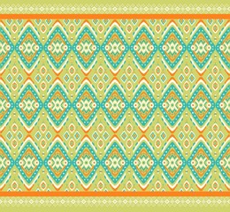 Ethnic ikat seamless pattern traditional design illustration for background carpet clothing and home decoration 