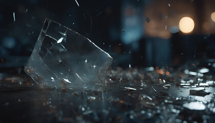 shattering glass with glass shards