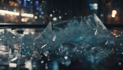 shattering glass with glass shards