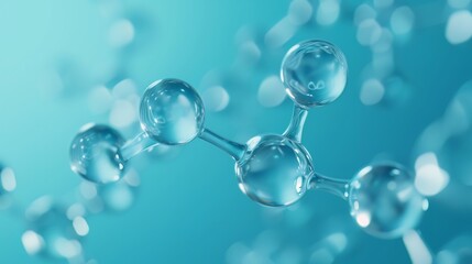 Abstract molecules design. Atoms. Abstract light blue background