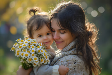 A touching photograph capturing the love between a mother and child