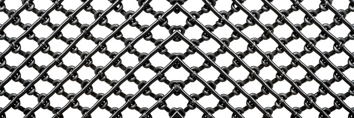black metal straight grid net cage isolated on white transparent png background, cutout, clipart. 