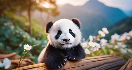 Fotobehang Ai generated Cute baby panda ,panda © Prashant