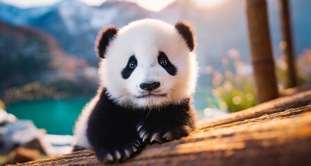 Ai generated Cute baby panda ,panda