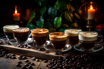 Obraz na płótnie Canvas Cup of coffee with coffee beans closeup dark background