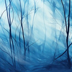 Blue abstract background with tree shadows. Generative AI.