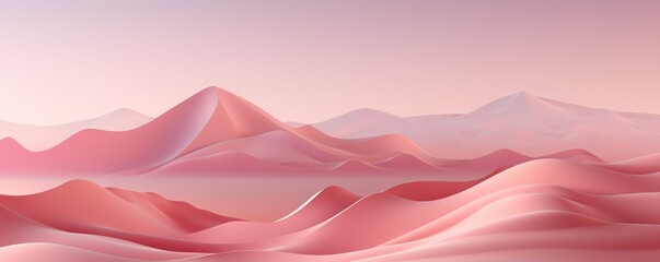 Pink abstract background with mountain outlines. Generative AI.