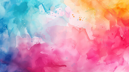 Naklejka premium Abstract watercolor background, hand-painted look, splashes and brush strokes