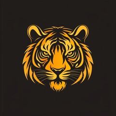 Majestic Golden Tiger Illustration - A Striking Visual Representation of a Fierce and Beautiful Animal