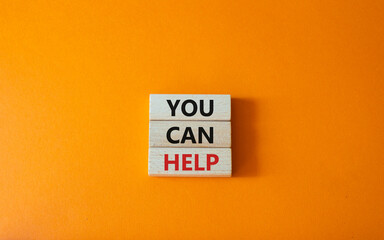 Words have power symbol. Wooden blocks with words Words have power. Beautiful orange background. Business and Words have power concept. Copy space.