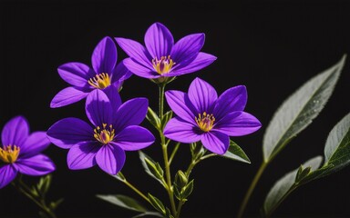 A single Purple flowers on a dark background