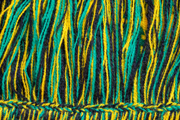 Full frame shot of yellow, green, and black yarn background
