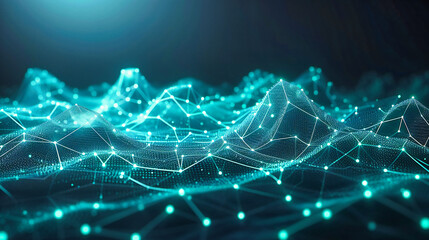 Futuristic Digital Mesh in a Science and Technology Concept, Illustrating Network and Data Flow