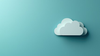 A single white paper cloud against a teal backdrop with a minimalist design