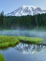 Mt. Rainier, Reflection Lakes, Mt. Rainier National Park, Washington, USA
