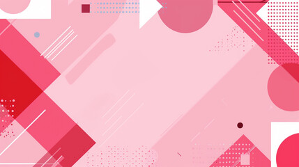 Cherry red & bubblegum pink geometric background vector presentation design. PowerPoint and Business background.