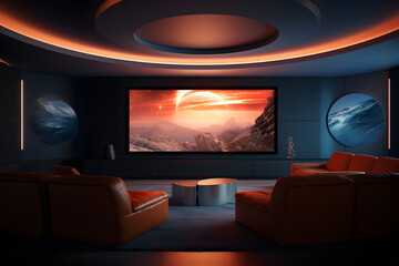 contemporary cinema room