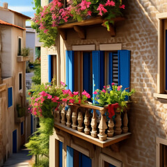 Fototapeta na wymiar balcony with flowers