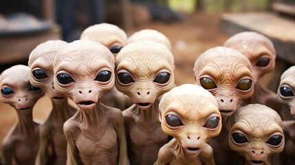 group of aliens close up alien creature UHD Wallpaper