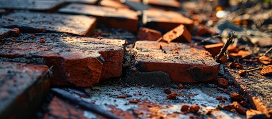 Closeup Photo of Broken Brick on the Ground