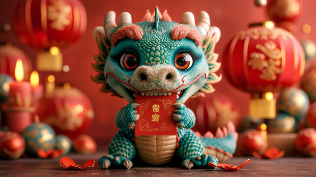 Chinese New Year, Chinese Trending Dragon, Chinese Festive AI Images