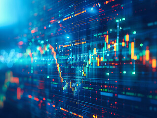 Obraz premium Financial Growth in Stock Market: Business Analysis and Investment with Digital Chart and Graph