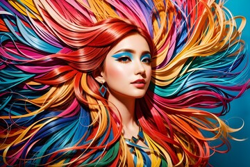 Fototapeta premium portrait of a woman with hair