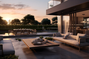 Obraz premium contemporary retreat with a private balcony 