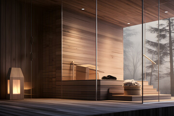 contemporary sauna room