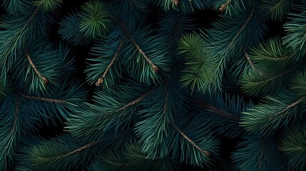 Fototapeta na wymiar seamless background with coniferous branches pattern, coniferous, fir, 