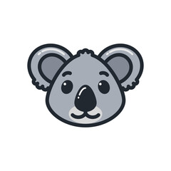 Cute cartoon baby koala icon