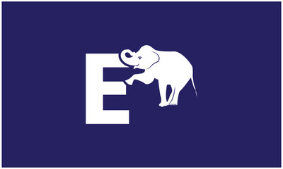 Desain logo Elephant and Letter E.