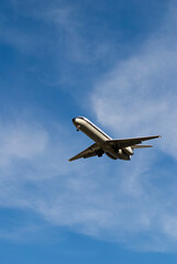Airplane in midair. High quality photo - 721489186