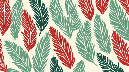 Fototapeta premium seamless background with coniferous branches pattern, coniferous, fir, 
