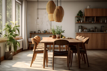Obraz premium dining room with a mix of traditional and modern element