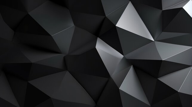 Shadowed Polygons on Dark Background. Multifaceted polygons casting shadows, creating a 3D effect on a dark surface. © Oksana Smyshliaeva