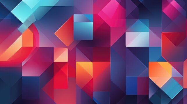 Colorful Geometric Shapes on Dark Background. Multicolored geometric shapes overlaid on a dark backdrop.