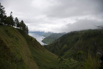 Indonesia Sumatra island view on a cloudy autumn day